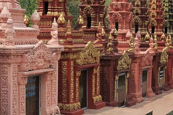 Cemetery in Wat Krom Temple, Sihanoukville Port, Sihanouk Province, Cambodia, Indochina, Southeast Asia, Asia