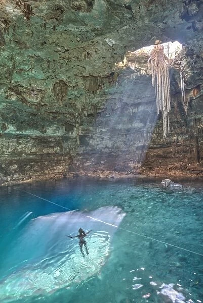 Cenote Samula, near Valladolid, Yucatan, Mexico, North America
