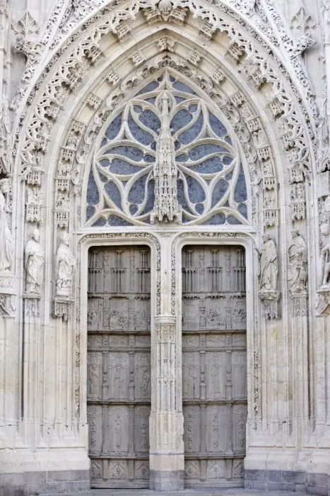 Framed Print : Central gate, Saint-Vulfran d Abbeville church, Abbeville, Somme, France, Europe Framed Print : Central gate, Saint-Vulfran d Abbeville church, Abbeville, Somme, France, Europe