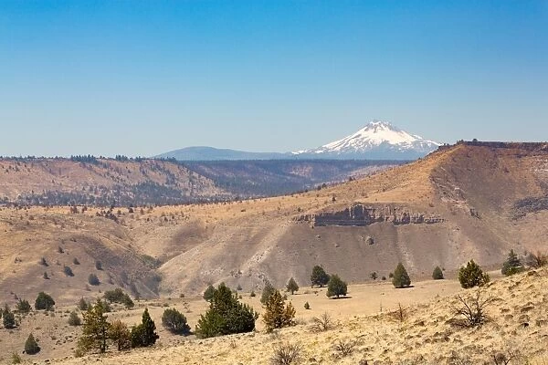 Central Oregons High Desert with Mount Jefferson, part of the Cascade Range, Pacific