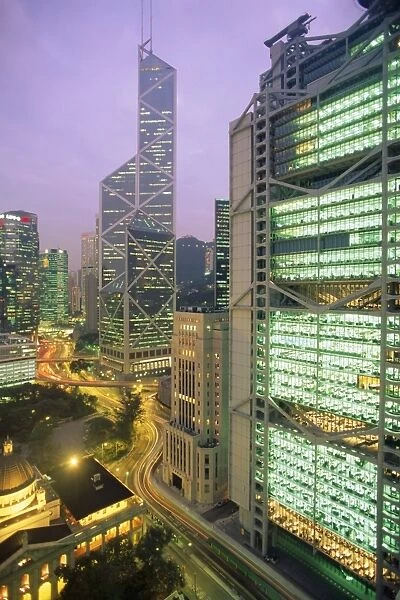 Central from Princes Building, Legco Bank of China, HK Bank, Hong Kong, China, Asia