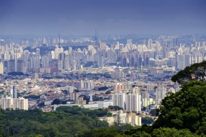 Framed Print : Central Sao Paulo from the rainforest of the Serra da Cantareira State Park, Sao Paulo Framed Print : Central Sao Paulo from the rainforest of the Serra da Cantareira State Park, Sao Paulo