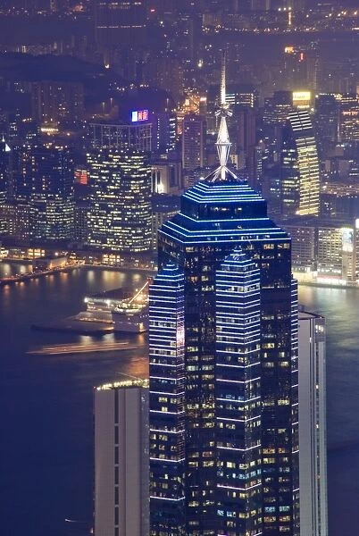 Central skyscrapers at night, Hong Kong, China, Asia