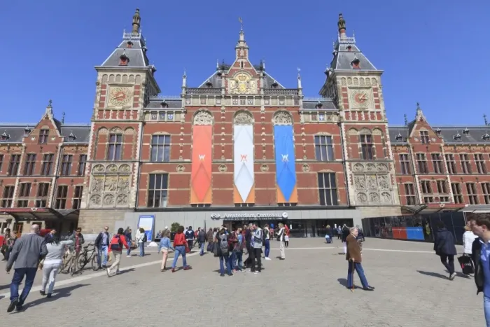 Framed Print : Central Train Station, Amsterdam, Netherlands, Europe Framed Print : Central Train Station, Amsterdam, Netherlands, Europe