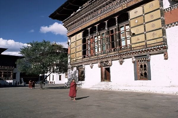 Centre of Taschichhodzong, seat of government and main monastery, Bhutan, Asia