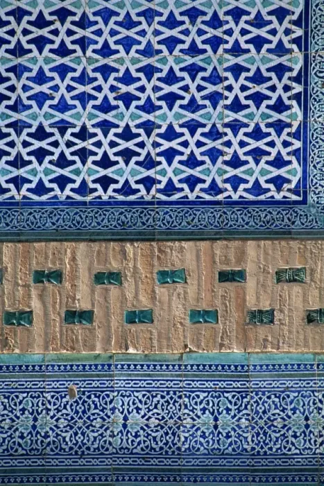 Framed Print : Ceramic detail, the harem, Tash Khauli palace, Khiva, Uzbekistan, Central Asia, Asia