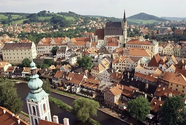 Cesky Krumlov, UNESCO World Heritage Site, encircled by River Vltava, Cesky Krumlov