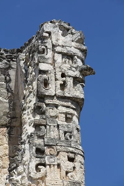 Chac Rain God, Dzibilnocac (Painted Vault) Temple, Dzibilnocac, Mayan archaeological ruins