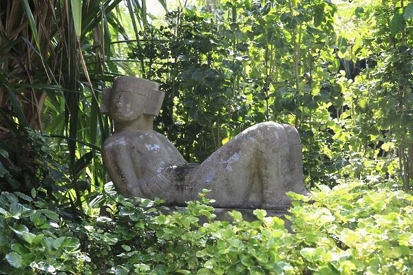 Chacmool statue, Chankanaab National Park, Cozumel Island (Isla de Cozumel), Quintana Roo, Mexico, Caribbean, North America