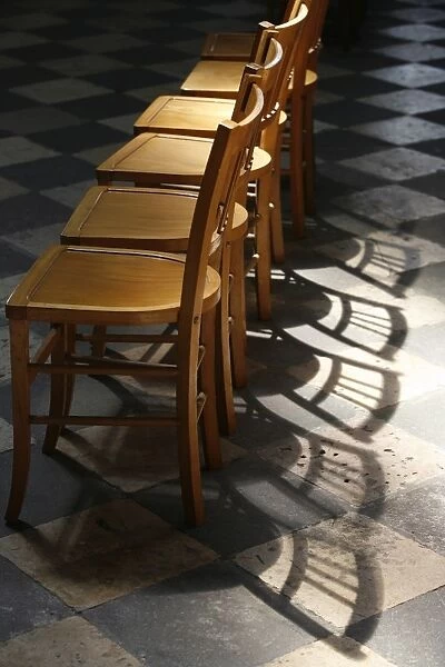 Chairs in Sainte-Croix cathedral, Orleans, Loiret, France, Europe