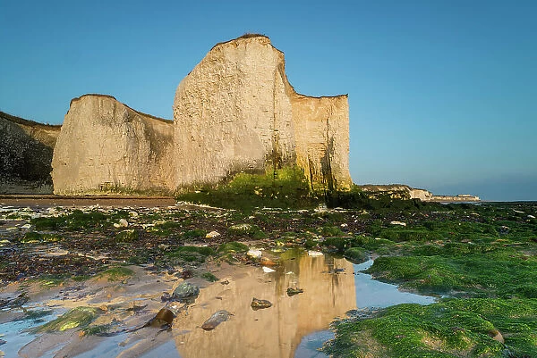 Chalk cliffs reflected, Botany Bay, Broadstairs, Kent, United Kingdom, Europe