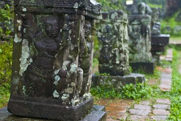 Cham carving, My Son Sanctuary, UNESCO World Heritage Site, Vietnam, Indochina