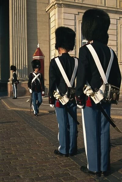 Changing of the Guard at the Amalienborg Palace, Copenhagen, Denmark, Scandinavia, Europe
