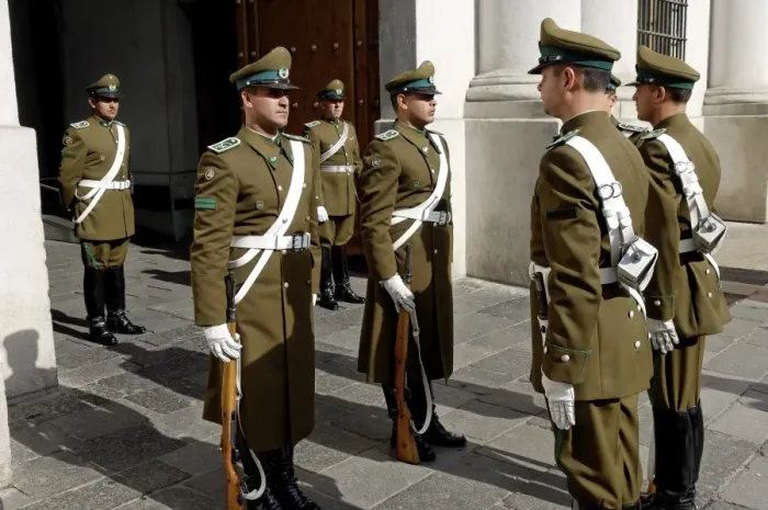 Framed Print : Changing of the Guard, La Moneda Palace, Santiago, Chile, South America