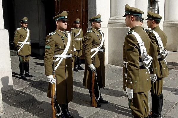 Changing of the Guard, La Moneda Palace, Santiago, Chile, South America