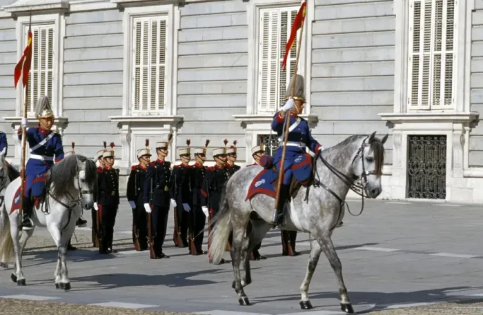 Framed Print : Changing of the guard at Palacio Real (Royal Palace)