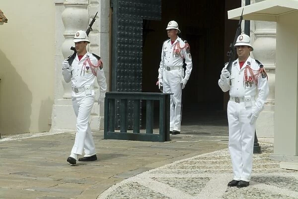 Changing of the Guard in front of the Royal Palace, Monaco-Veille, Monaco, Europe