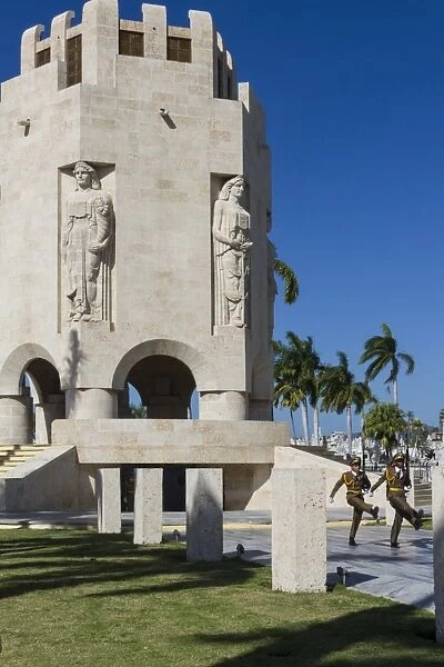 Changing of the guard at Santa Ifigenia cemetery, Santiago, Cuba, West Indies, Caribbean, Central America