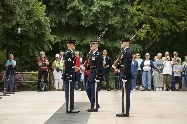 Changing the guards ceremony at the Tomb of the Unknown Soldier