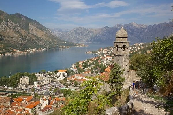 Chapel of Our Lady of Salvation and view over Old Town, Kotor, UNESCO World Heritage Site, Montenegro, Europe