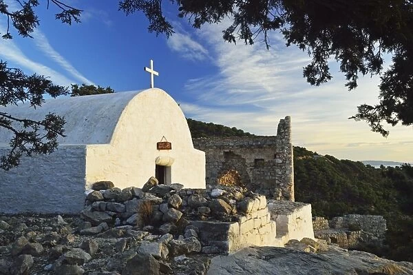 Chapel at Monolithos Castle, Rhodes, Dodecanese, Greek Islands, Greece, Europe