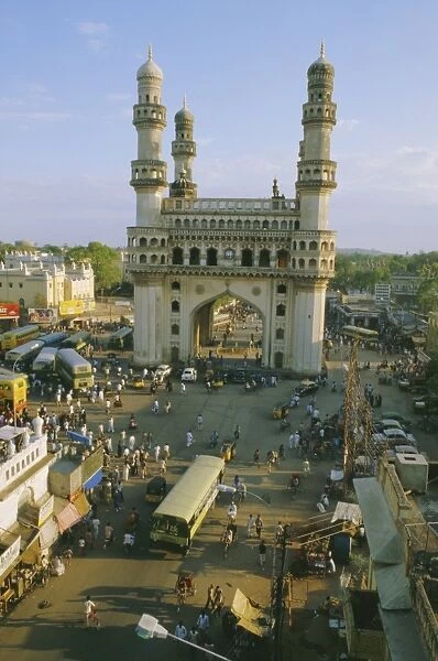The Char Minar (Charminar) triumphal arch in Hyderabad
