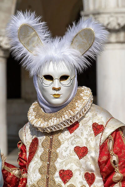Character in carnival costume, Venice, Veneto, Italy, Europe