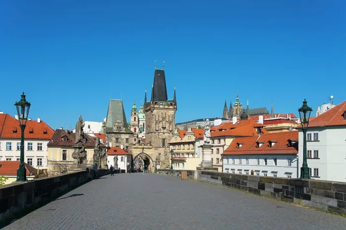 Framed Print : Empty Charles Bridge during Covid-19 pandemic, UNESCO World Heritage Site, Prague, Czech Republic (Czechia), Europe Framed Print : Empty Charles Bridge during Covid-19 pandemic, UNESCO World Heritage Site, Prague, Czech Republic (Czechia), Europe