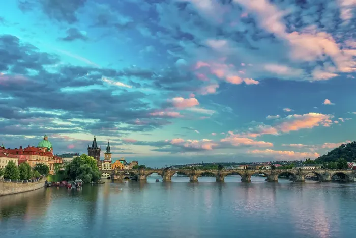 Framed Print : Charles Bridge, OId Town Bridge Tower and dome of St. Francis of Assisi Church by Vltava River at sunset, UNESCO World Heritage Site, Prague, Czech Republic (Czechia), Europe Framed Print : Charles Bridge, OId Town Bridge Tower and dome of St. Francis of Assisi Church by Vltava River at sunset, UNESCO World Heritage Site, Prague, Czech Republic (Czechia), Europe