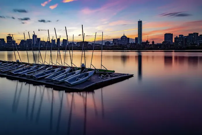 Framed Print : Charles River at sunrise, Boston, Massachusetts, New England, United States of America, North America Framed Print : Charles River at sunrise, Boston, Massachusetts, New England, United States of America, North America