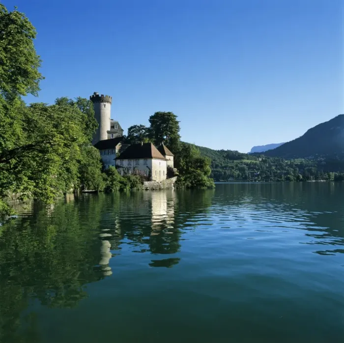 Framed Print : Chateau beside lake, Duingt, Lake Annecy, Rhone Alpes, France, Europe Framed Print : Chateau beside lake, Duingt, Lake Annecy, Rhone Alpes, France, Europe