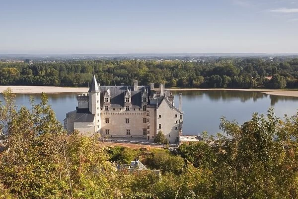 The chateau of Montsoreau and the River Loire, Maine-et-Loire, France, Europe