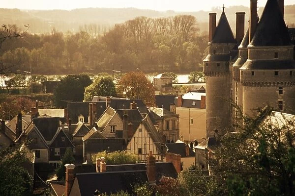Chateau and town, Langeais, Indre-et-Loire, Loire Valley, Centre, France, Europe