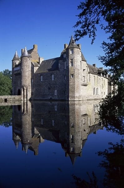 Chateau de Trecesson, dating from the 15th century, near Paimpont, Brittany