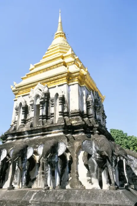 Framed Print : Chedi Chiang Lom at Wat Chiang Man Buddhist temple complex Framed Print : Chedi Chiang Lom at Wat Chiang Man Buddhist temple complex