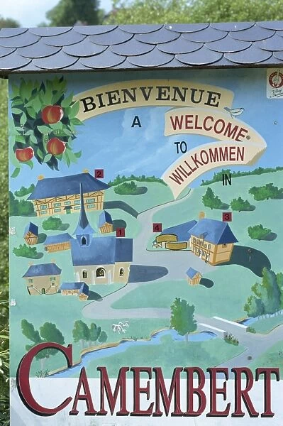 Cheese sign, Camembert, Normandie, France, Europe