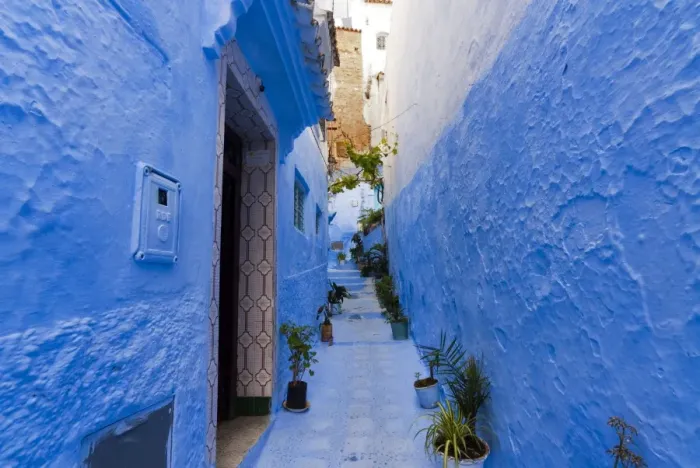 Framed Print : Chefchaouen (Chaouen), Tangeri-Tetouan Region, Rif Mountains, Morocco, North Africa, Africa