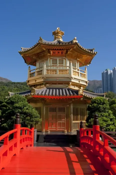 Framed Print : Chi Lin nunnery pagoda, Hong Kong, China, Asia Framed Print : Chi Lin nunnery pagoda, Hong Kong, China, Asia