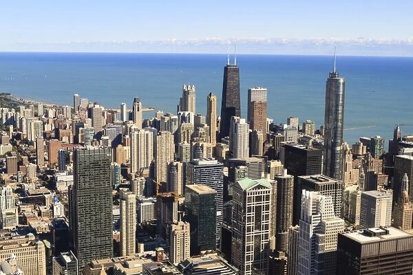 Chicago city skyline and Lake Michigan, Chicago, Illinois, United States of America, North America