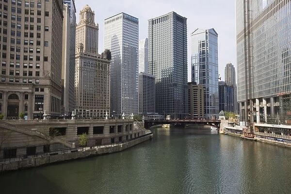 Chicago River and Wacker Drive, Chicago, Illinois, United States of America