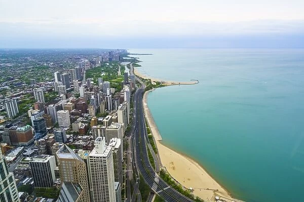 Chicago skyline and Lake Michigan, Chicago, Illinois, United States of America, North