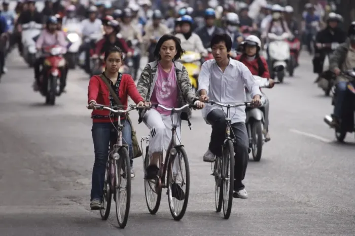 Framed Print : Children on bicycles, Hanoi, Vietnam, Indochina, Southeast Asia, Asia Framed Print : Children on bicycles, Hanoi, Vietnam, Indochina, Southeast Asia, Asia