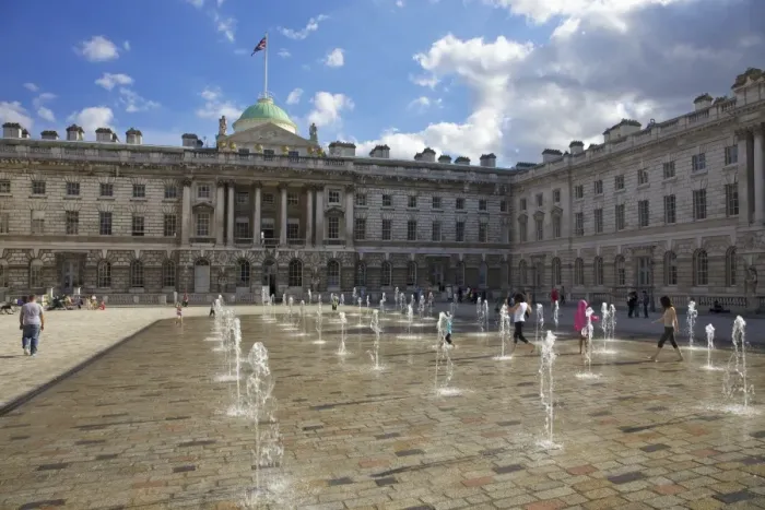 Framed Print : Children playing in summer sun, Edmond J. Safra Fountain Court, Somerset House Framed Print : Children playing in summer sun, Edmond J. Safra Fountain Court, Somerset House