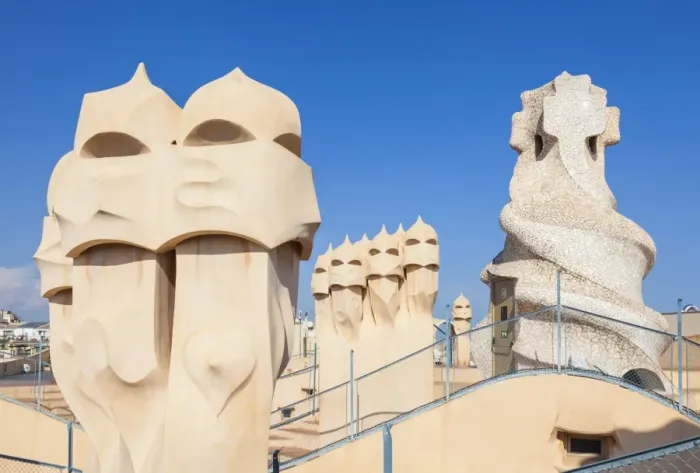 Framed Print : Chimney sculptures on the roof of Casa Mila (La Pedrera) by Antoni Gaudi, UNESCO Framed Print : Chimney sculptures on the roof of Casa Mila (La Pedrera) by Antoni Gaudi, UNESCO
