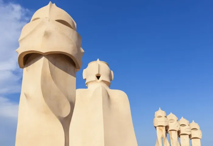 Framed Print : Chimney sculptures on the roof of Casa Mila (La Pedrera) by Antoni Gaudi, UNESCO Framed Print : Chimney sculptures on the roof of Casa Mila (La Pedrera) by Antoni Gaudi, UNESCO