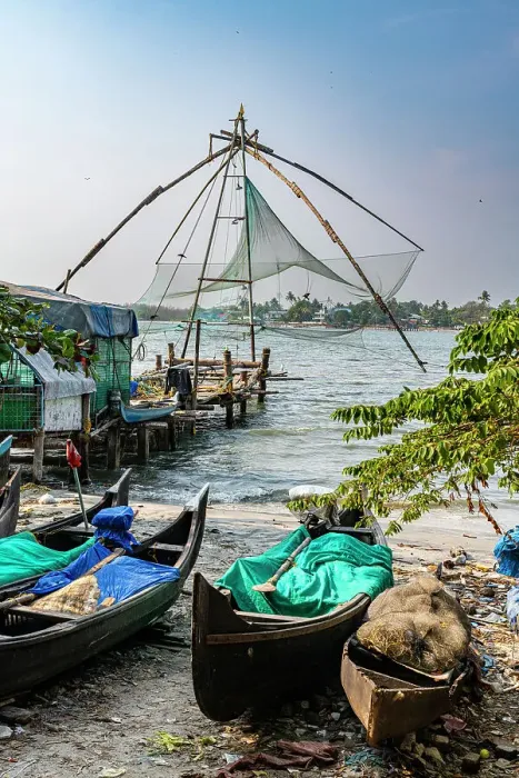 Framed Print : Chinese fishing nets, Kochi, Kerala, India, Asia Framed Print : Chinese fishing nets, Kochi, Kerala, India, Asia