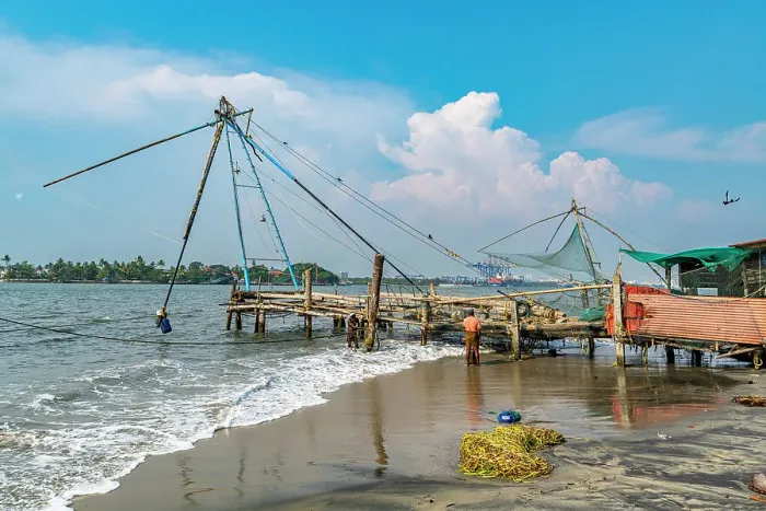 Framed Print : Chinese fishing nets, Kochi, Kerala, India, Asia Framed Print : Chinese fishing nets, Kochi, Kerala, India, Asia