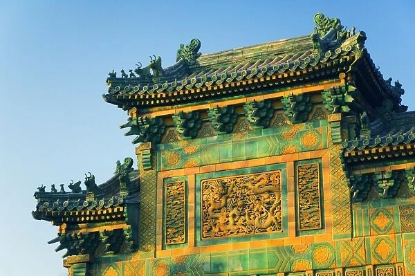 Detail of Chinese gate, Beihai Park, Beijing, China, Asia