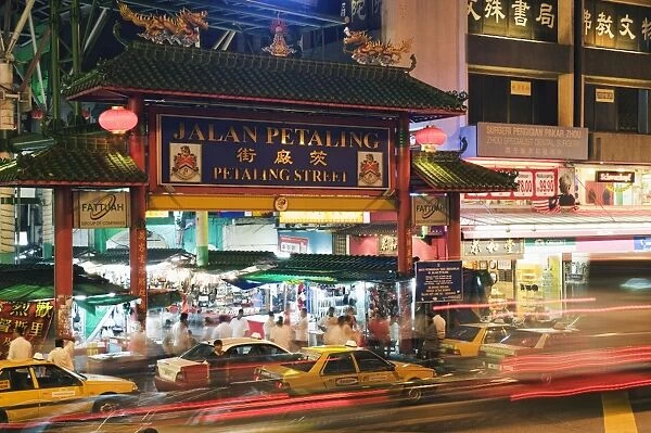 Chinese gate at Petaling Street market, Chinatown, Kuala Lumpur, Malaysia