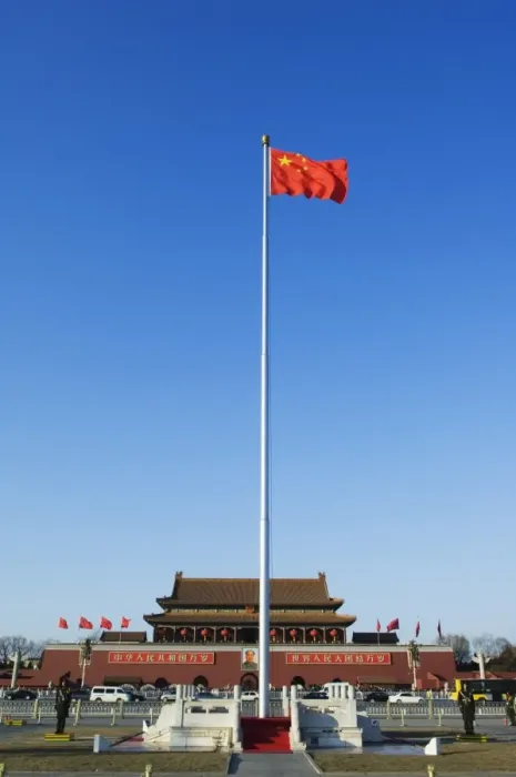 Framed Print : Chinese National flag infront of the Gate of Heavenly Peace in Tiananmen Square Beijing China Framed Print : Chinese National flag infront of the Gate of Heavenly Peace in Tiananmen Square Beijing China